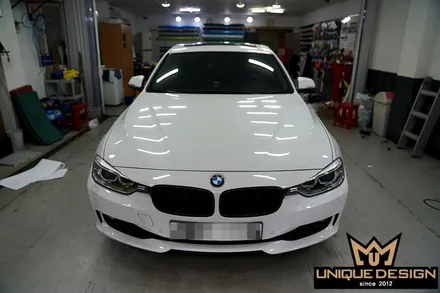 BMW 320D(F30) 실내랩핑- 우드트림가리기, 블랙브러쉬 / 의정부 신곡동