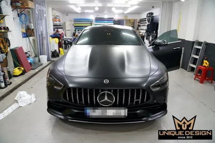 벤츠 GT43AMG 실내랩핑 시공기- 4D리얼카본패턴필름 / 의정부 신곡동