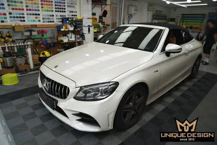 의정부 전체랩핑 전문시공점에서 벤츠 C43AMG 고광택랩핑 시공으로 순정컬러 만들기 / 의정부 신곡동