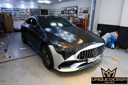 (의정부) 벤츠 GT43 AMG 전체 풀 랩핑, 사틴블랙, 유니크디자인 / 의정부 신곡동