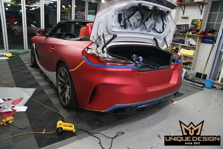 BMW Z4(G29) 전체랩핑- 비닐프로그 PET 프리즈메틱레드 / 의정부 신곡동