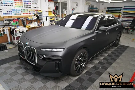 (의정부, 양주) BMW 740i 전체랩핑- PET 오토벨벳 리페어사틴블랙- / 의정부 신곡동