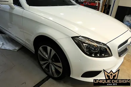 (의정부) 벤츠 CLS350 사고수리 전체 풀 랩핑, 카스킨, 3M2080 화이트골드스파클 / 의정부 신곡동