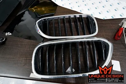 BMW G30 키드니그릴 랩핑 시공기, 의정부 카스킨, 유니크디자인 / 의정부 신곡동