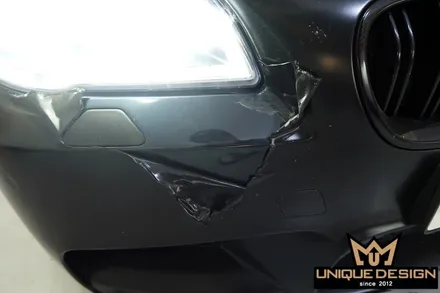 (의정부) BMW M5 (F10) 앞범퍼 랩핑 재시공, 사고수리, 유니크디자인 / 의정부 신곡동