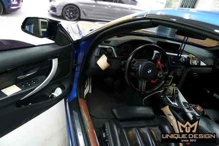BMW 420D (F32) 실내랩핑 시공기- 3D카본(무광) / 의정부 신곡동