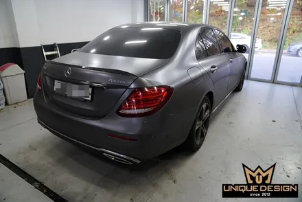벤츠 E300 전체 풀랩핑 사고수리 완료!! 3M2080 사틴다크그레이, 유니크디자인 / 의정부 신곡동