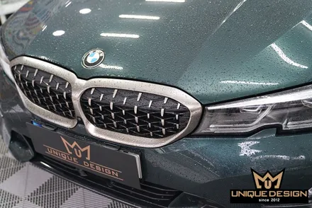 BMW 3시리즈 크롬딜리트 랩핑 시공기- 세륨그레이- / 의정부 신곡동