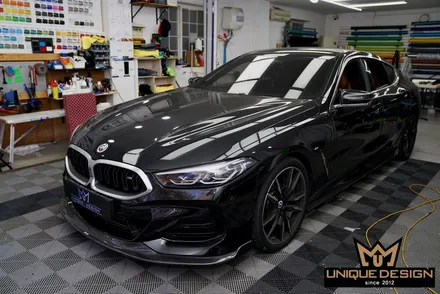 BMW 850i 크롬딜리트 + 휠랩핑 시공으로 올블랙 완료! / 의정부 신곡동
