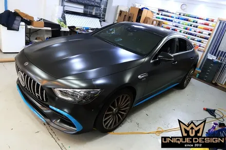 (의정부) 벤츠 GT43 AMG 전체 풀 랩핑, 사틴블랙, 유니크디자인 / 의정부 신곡동