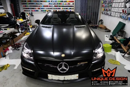 벤츠 SLK55 AMG. 사틴블랙 전체랩핑 시공기, 동영상 포함, 의정부랩핑 / 의정부 신곡동