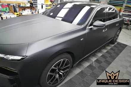 (의정부, 양주) BMW 740i 전체랩핑- PET 오토벨벳 리페어사틴블랙- / 의정부 신곡동