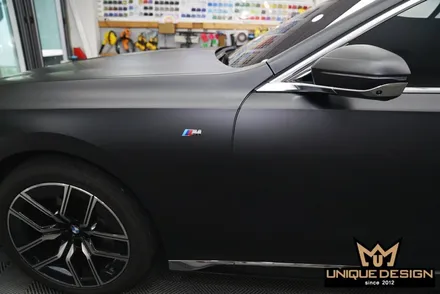 (의정부, 양주) BMW 740i 전체랩핑- PET 오토벨벳 리페어사틴블랙- / 의정부 신곡동