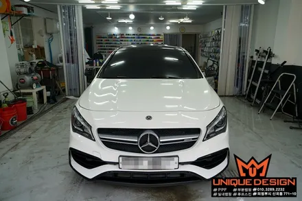 (의정부) 벤츠랩핑, CLA45AMG 스포일러 랩핑 그리고 라이트필름 부착시공기. / 의정부 신곡동