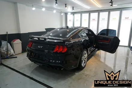 포드 머스탱GT 풀랩핑 으로 더욱 멋진차 완성. 사틴블랙, 의정부 랩핑, 카스킨, 유니크디자인 / 의정부 신곡동