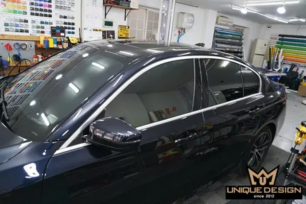 BMW G30 5시리즈 크롬죽이기, 윈도우몰딩 크롬에서 블랙으로 고광택랩핑! / 의정부 신곡동