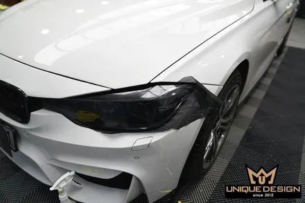 BMW 3시리즈 헤드라이트, 테일램프 톤다운 라이트필름 부착시공기- / 의정부 신곡동