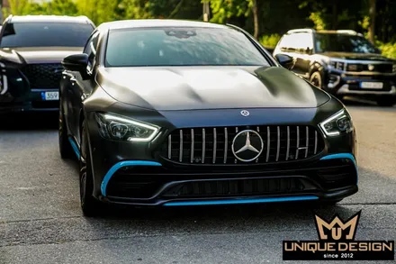 (의정부) 벤츠 GT43 AMG 전체 풀 랩핑, 사틴블랙, 유니크디자인 / 의정부 신곡동