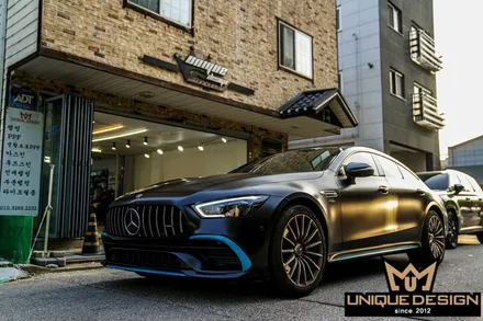 (의정부) 벤츠 GT43 AMG 전체 풀 랩핑, 사틴블랙, 유니크디자인 / 의정부 신곡동