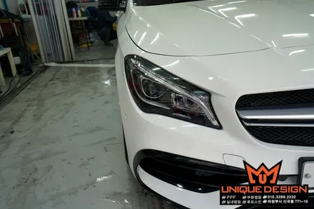 (의정부) 벤츠랩핑, CLA45AMG 스포일러 랩핑 그리고 라이트필름 부착시공기. / 의정부 신곡동