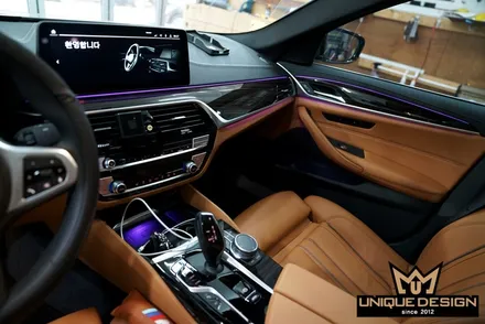 BMW 520i(G30) LCI 실내랩핑, 4D리얼카본, 의정부, 양주 랩핑 / 의정부 신곡동
