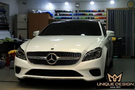 (의정부) 벤츠 CLS350 사고수리 전체 풀 랩핑, 카스킨, 3M2080 화이트골드스파클 / 의정부 신곡동
