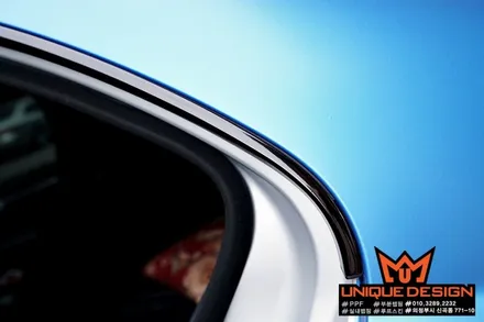(의정부 랩핑) 벤츠 C클래스 전체랩핑 시공, 유니크디자인, 3M 사틴퍼펙트블루 / 의정부 신곡동