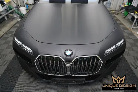 (의정부, 양주) BMW 740i 전체랩핑- PET 오토벨벳 리페어사틴블랙- / 의정부 신곡동