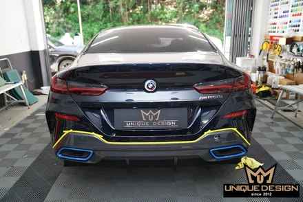 BMW 850i 리어디퓨져 카본랩핑 시공기-