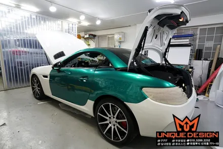 SLC43AMG 풀랩핑 시공기, 의정부 랩핑, 의정부 카스킨, 유니크디자인, 에이버리슈프림다크그린펄 / 의정부 신곡동