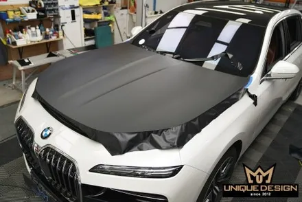 (의정부, 양주) BMW 740i 전체랩핑- PET 오토벨벳 리페어사틴블랙- / 의정부 신곡동