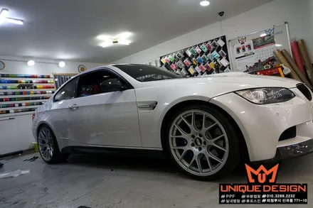 BMW E92 M3 사이드데칼 부착, 라이트PPF, 노원, 강북, 의정부 랩핑, 카스킨, 유니크디자인 / 의정부 신곡동