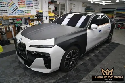 (의정부, 양주) BMW 740i 전체랩핑- PET 오토벨벳 리페어사틴블랙- / 의정부 신곡동