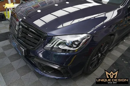 벤츠 S63AMG 헤드라이트, 테일램프 스모그PPF 라이트필름 부착시공기! / 의정부 신곡동