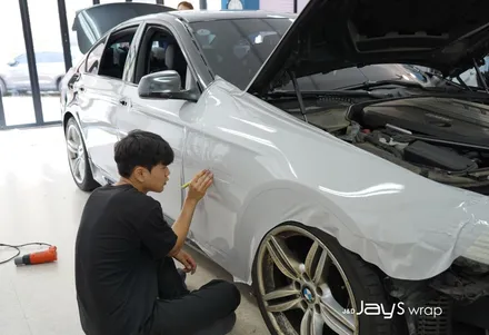 강남랩핑[제이스랩] BMW535d 유광그레이 전체랩핑 / 재시공/필름제거 / 강남, 서초, 선릉