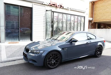 강남랩핑[제이스랩] BMW-M3 전체랩핑 재시공 LB필름 유광다트그레이 / 서울 강남 세곡동