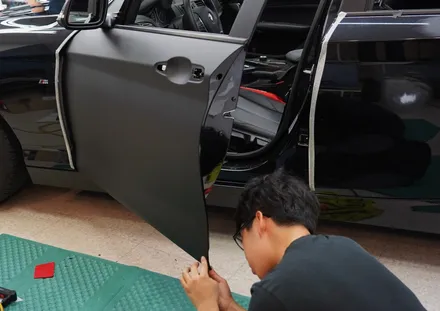 강남랩핑[제이스랩] :: BMW1시리즈 사고차/ 보험처리/ 매트블랙 전체랩핑 / 강남, 서초, 선릉