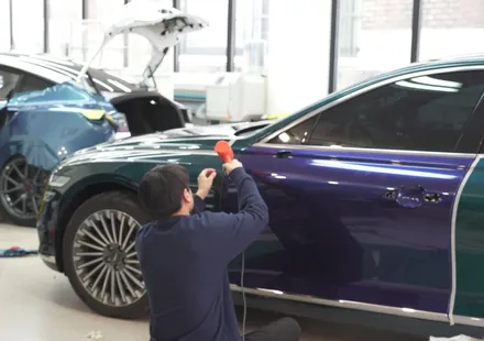 강남랩핑[제이스랩]::제네시스G80 전체랩핑                                   탄자나이트 블루 Tanzanite Blue / LB 고광택 필름 / 강남, 서초, 선릉