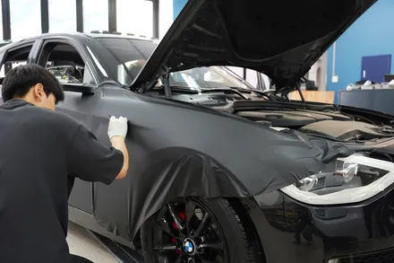강남랩핑[제이스랩] :: BMW1시리즈 사고차/ 보험처리/ 매트블랙 전체랩핑 / 강남, 서초, 선릉