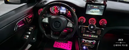 벤츠 CLA45amg 카본핸들 , 송풍구엠비언트 개조 제이비커스텀 / 오산시 두곡동