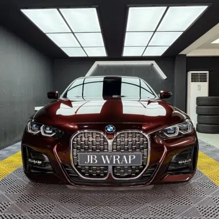 BMW 420i 컨버터블 전체랩핑, 화이트에서 버건디로 분위기를 완전히 바꿔봤습니다. / 인천 계양