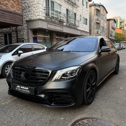벤츠 S63 AMG 사틴블랙 전체랩핑 | 고성능 세단의 품격을 완성한 컬러 체인지 / 인천 계양