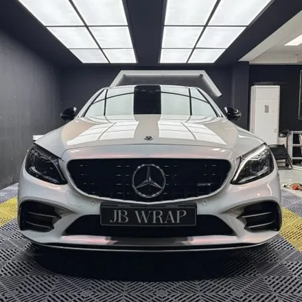 벤츠 C43 AMG 화이트핑크 랩핑 | 이리데슨트 전체랩핑 부천 JBWRAP / 인천 계양