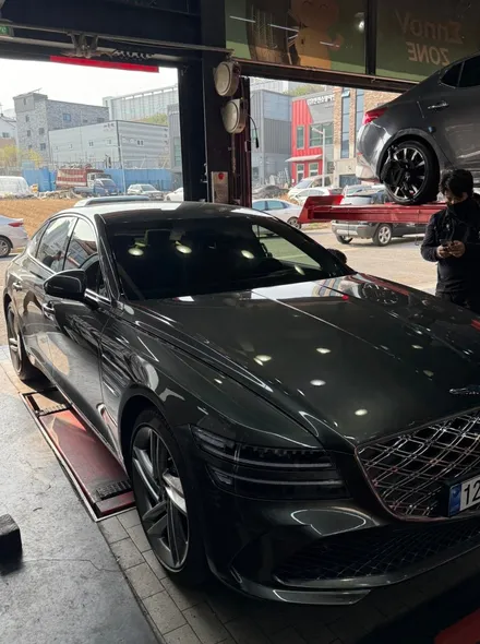 제네시스 G80 휠수리 실제 작업 과정과 결과 대전 봉타이어 / 대전 복용동