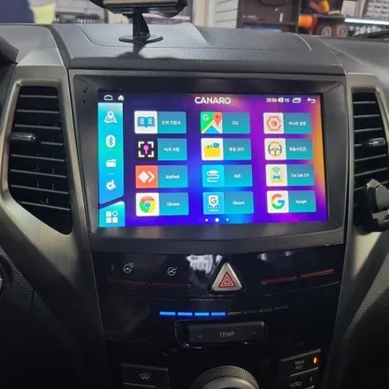 2017년식 티볼리 차량도 카나로 X 플러스 안드로이드 올인원으로 설치했어요.