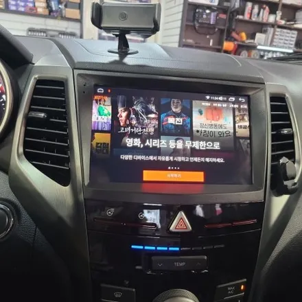 2017년식 티볼리 차량도 카나로 X 플러스 안드로이드 올인원으로 설치했어요.