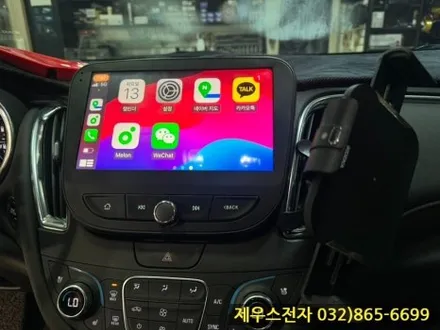 말리부 차량에 카나로 X PLSU 안드로이드 올인원 매립 AHD 후방카메라 장착