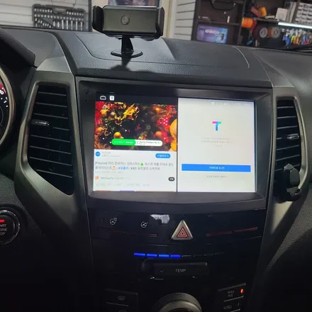 2017년식 티볼리 차량도 카나로 X 플러스 안드로이드 올인원으로 설치했어요.