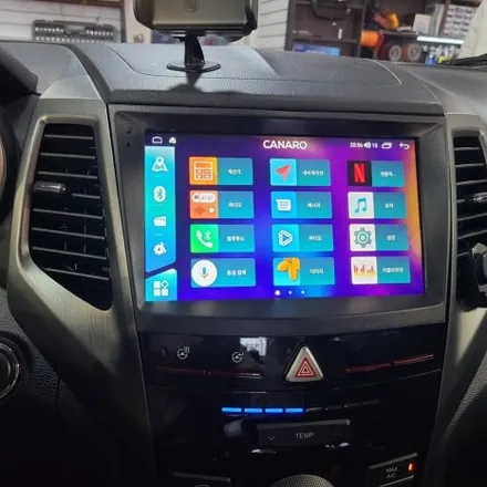 2017년식 티볼리 차량도 카나로 X 플러스 안드로이드 올인원으로 설치했어요.