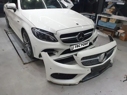 벤츠 W205 C200 카브리올레 사고 수리겸 C43 바디킷 튜닝(+AMG 그릴), 스포일러 장착했슴당!! / 김포 양촌읍
